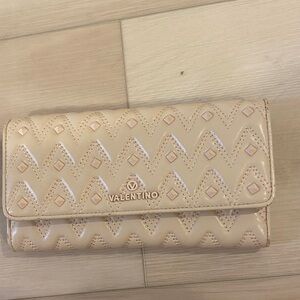 Valentino Taupe Quilted Wallet